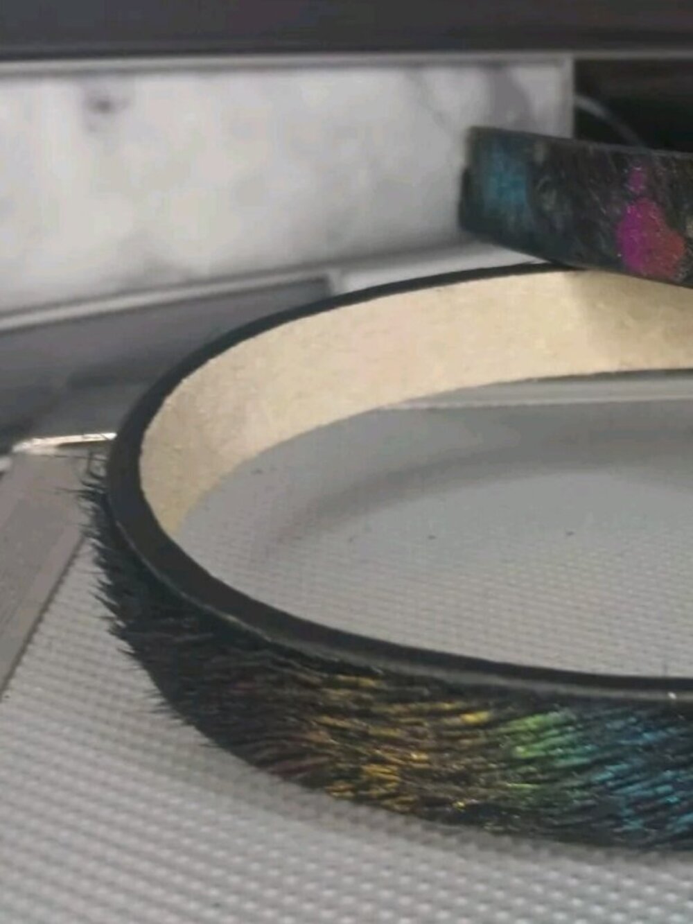 Jessica Simpson Women's Rainbow Foil Belt Size M Black Multi Holographic NWT
